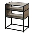 Daphnes Dinnette 22 in. Metal Accent Table with Table Top - Dark Taupe & Black DA3067086